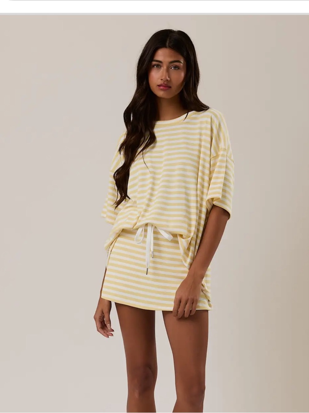 Sage Green & White Striped T-Shirt